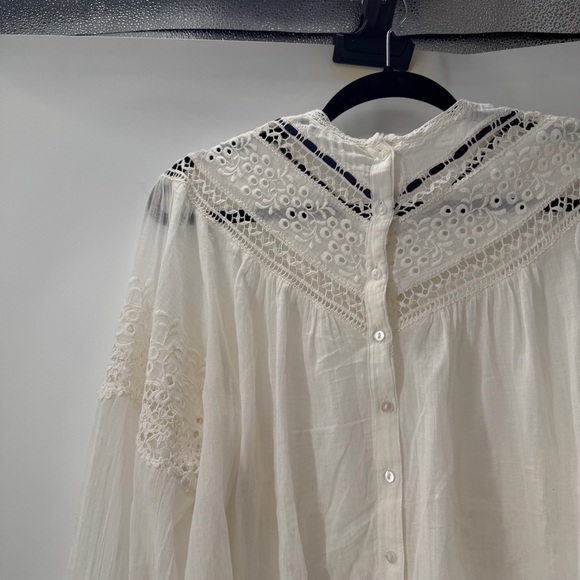 Free People Abigail White/  Cream Lace Blouse New Without Tags medium - Picture 11 of 14